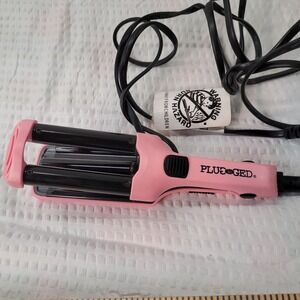 Plugged In Mini Hair Waver Pink Triple Barrel Travel Size Crimper Styling Tool